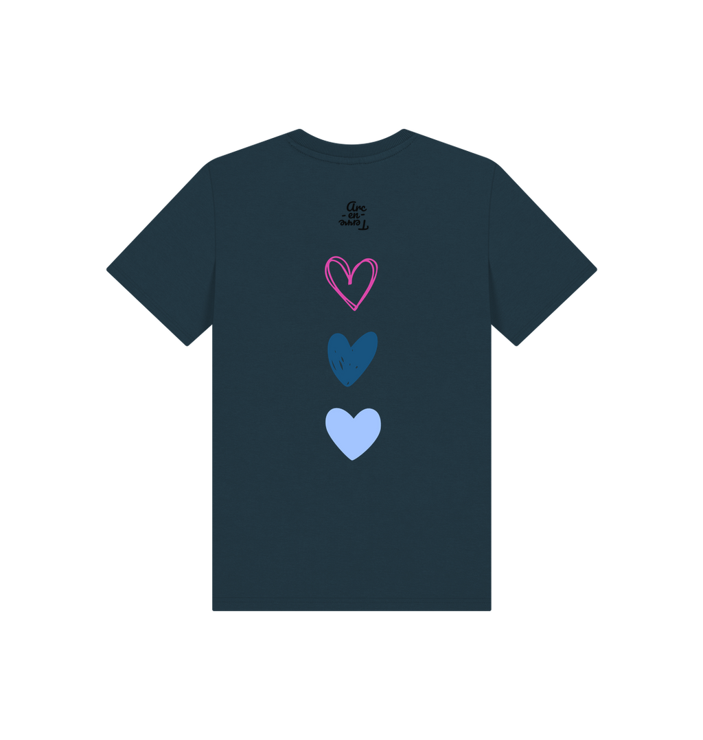 Denim Blue Printed Kids T-Shirt Back