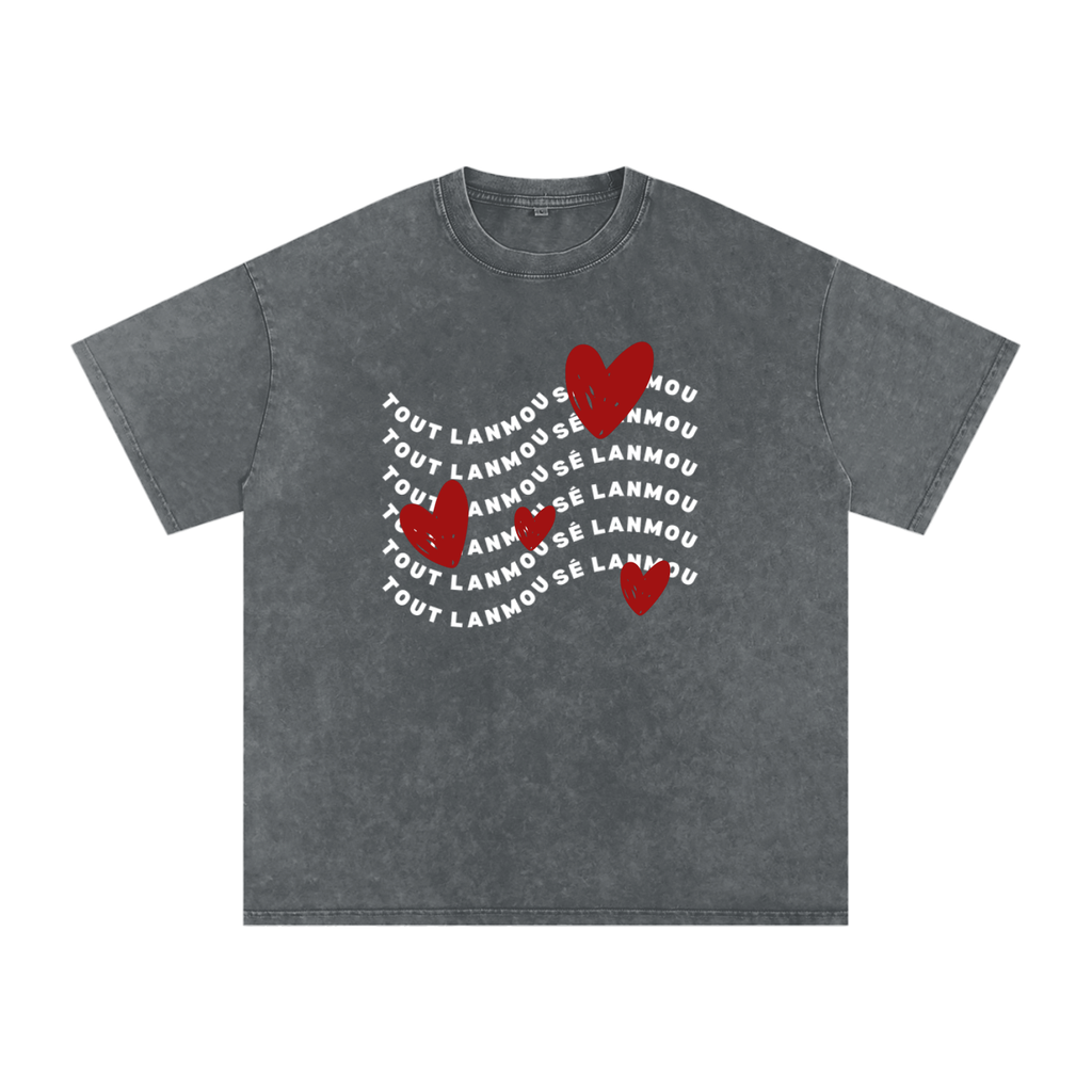 Arc-en-Terre - T-shirt effet lavé TOUT LANMOU SE LANMOU