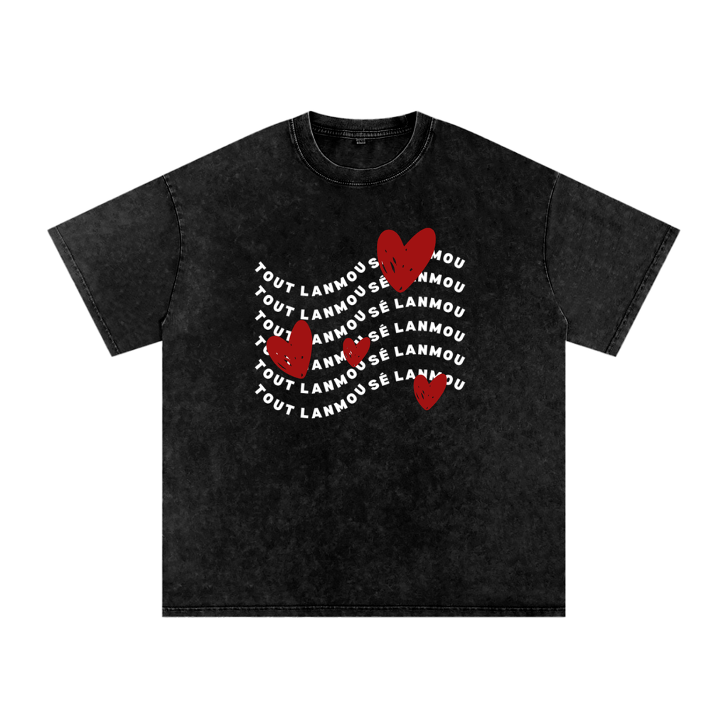 Arc-en-Terre - T-shirt effet lavé TOUT LANMOU SE LANMOU