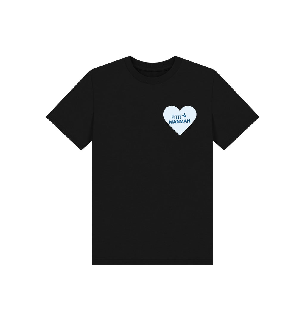 Black Printed Kids T-Shirt Front