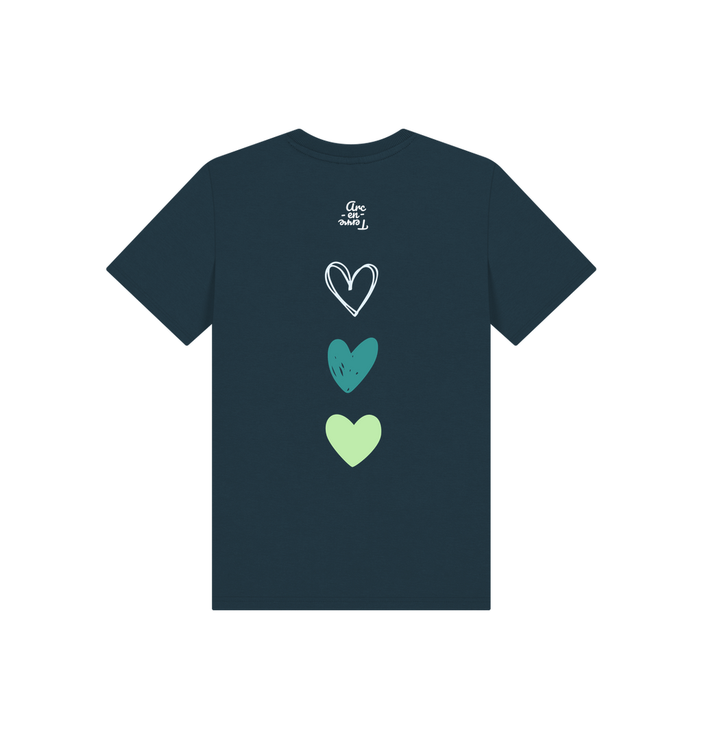 Denim Blue Printed Kids T-Shirt Back