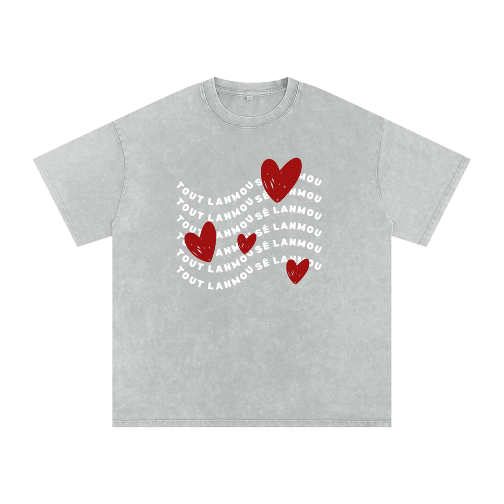 Arc-en-Terre - T-shirt effet lavé TOUT LANMOU SE LANMOU