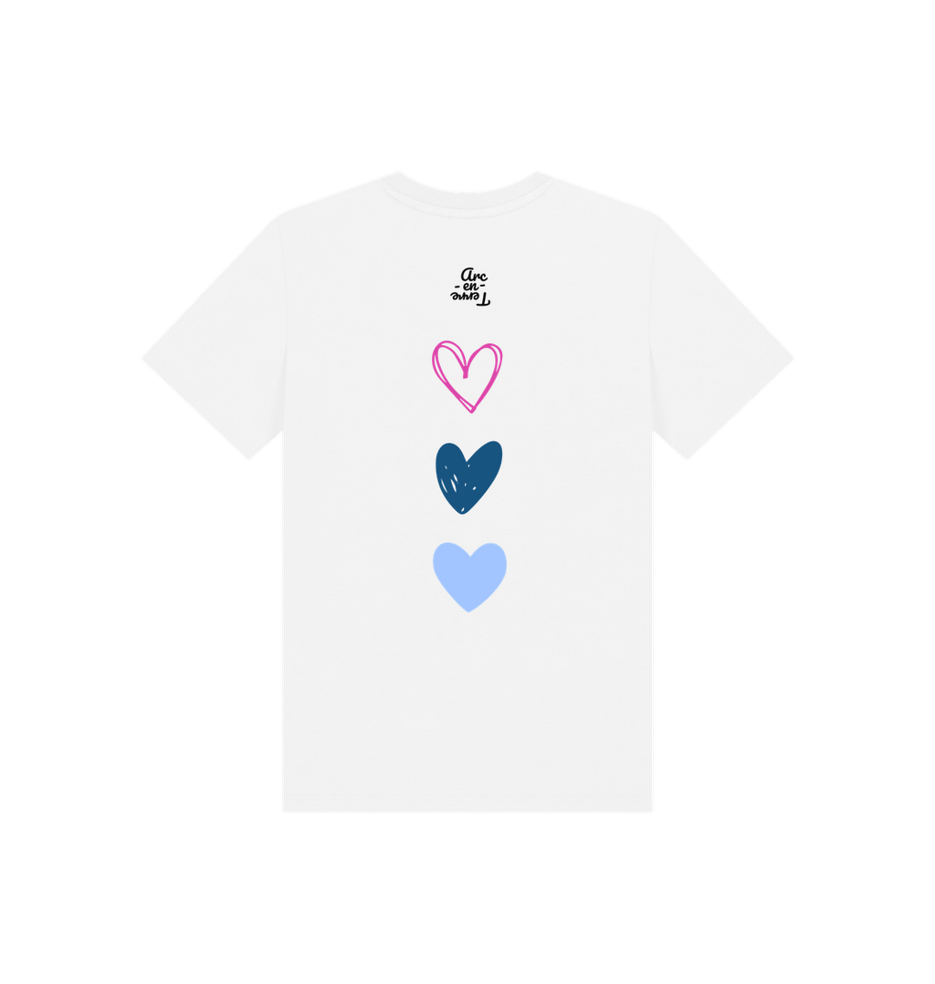 White Printed Kids T-Shirt Back