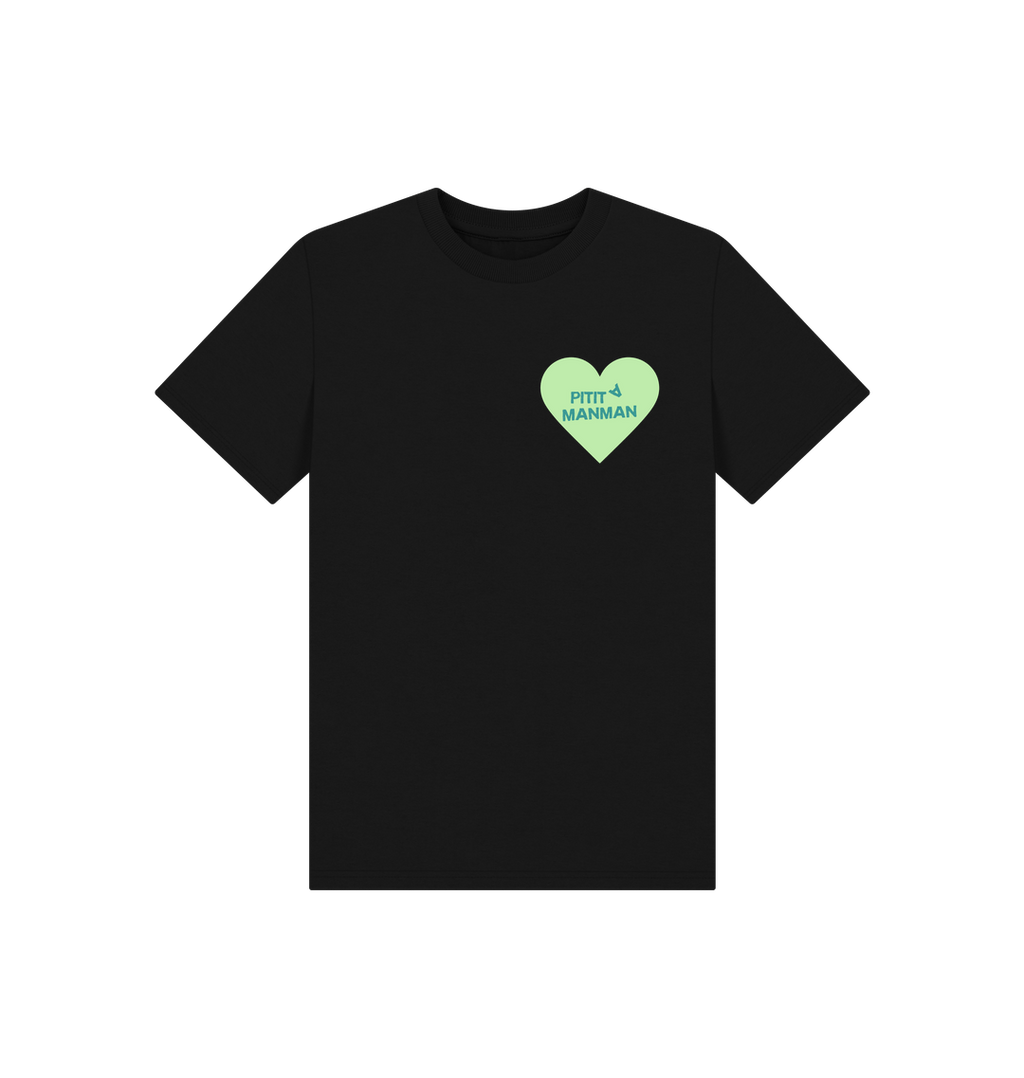 Black Printed Kids T-Shirt Front